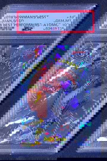 2018 Bowman’s Best juan Soto best performers Atomic Refractor PSA 10 Rookie