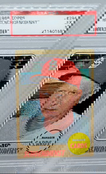 1968 Topps Red Schoendienst #294 PSA 5 EX