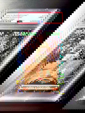 PSA 9!! 1992 Stadium Club JOHN STOCKTON Beam Team Insert on