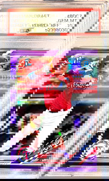 ⭐️ JOSH JUNG 2019 BOWMAN CHROME 1ST #BDC7 PSA 10 PURPLE REFRACTOR SP /250 RC 🔥