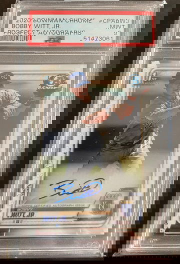 BOBBY WITT JR 2020 BOWMAN CHROME AUTO PSA 9 MINT