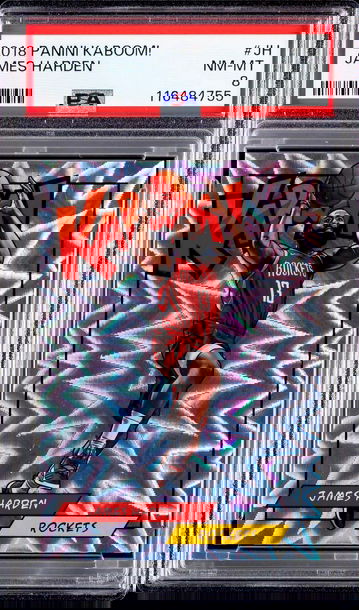 2018 James Harden Panini Rewards Kaboom Vertical Holo PSA 8 #K-JH KABOOM! SP