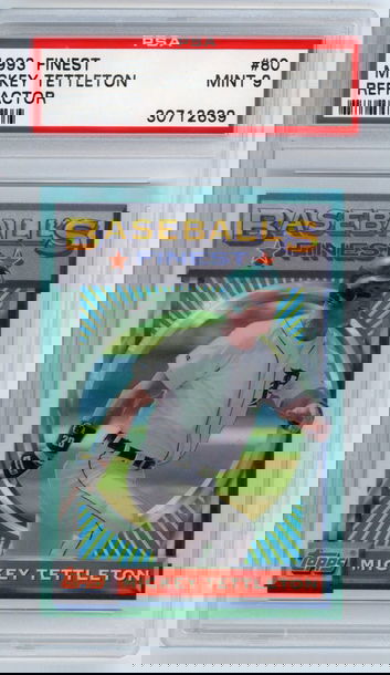 1993 TOPPS FINEST REFRACTOR #80 MICKEY TETTLETON GRADED PSA 9 MINT