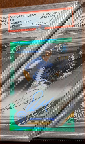 2019 Bowman Chrome Prospects Green Refractor Auto Owen Miller PSA 10 43/99