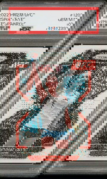 Miesha Tate 2022 Panini Prizm UFC White Sparkle #120 PSA 10