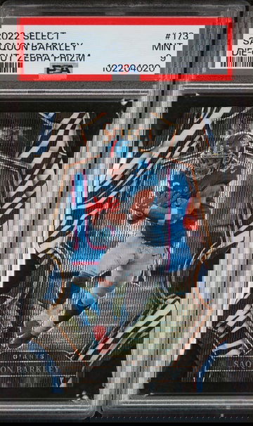 2022 Panini Select Prizm Zebra Saquon Barkley #173 PSA 9