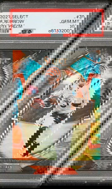2022 PANINI SELECT #70 JOE BURROW TIE-DYE PRIZM 1/25 PSA 10