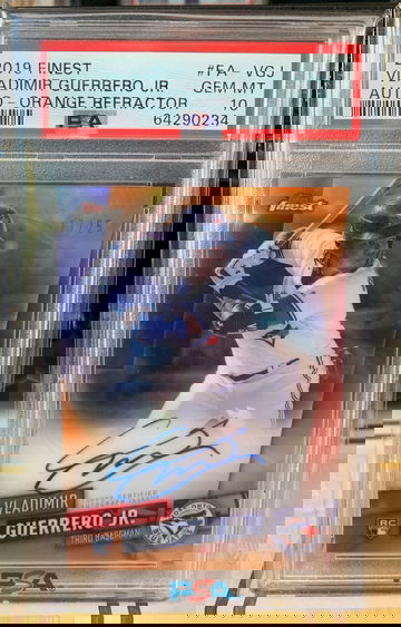 2019 Topps Finest Vladimir Guerrero Jr Rookie Autograph Orange Refractor PSA 10