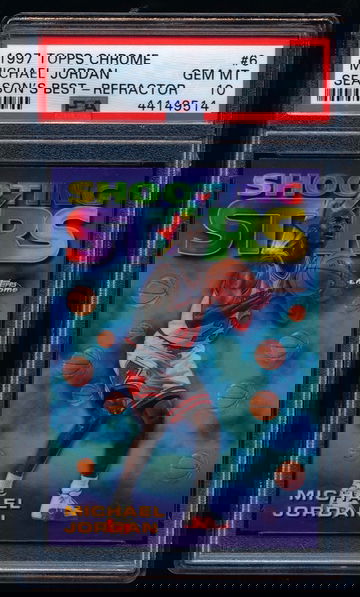 Michael Jordan 1997 Topps Chrome Seasons Best Shooting Stars Refractor PSA 10