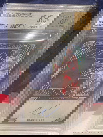 2020-21 Obsidian BGS 8.5/10 Saddiq Bey Rookie Jersey Auto RC 59/99 SP