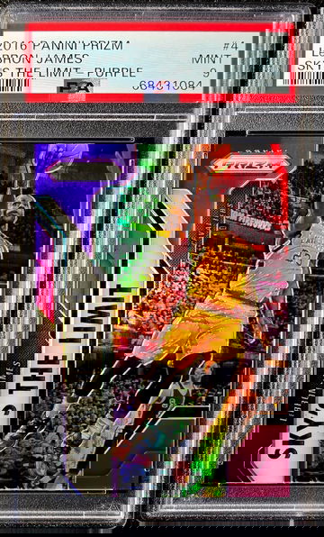 2016 Panini Prizm LeBron James Sky's the Limit Purple Prizm SP /75 #4 Mint PSA 9