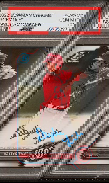 2022 Bowman Chrome Dayton Lile 1st Auto Rookie RC Prospect PSA 10 Nationals