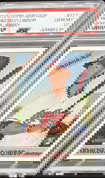 2015 Topps Heritage #717 Francisco Lindor White Jersey