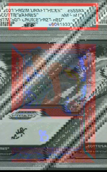 2021 Panini Prizm Draft Picks Choice Scottie Barnes Sensational Signatures Red Auto /88 PSA 8 NM-MT