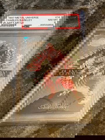1997 Metal Universe Charles Barkley Planet Metal PSA 8