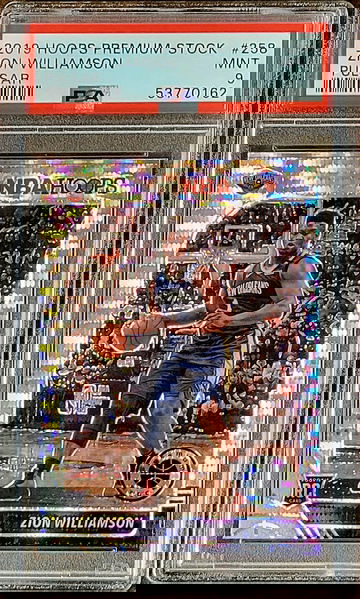 2019 ZION WILLIAMSON Hoops Premium Stock SILVER PULSAR PRIZM PSA 9 Rookie #258