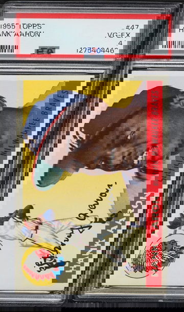 1955 Topps Hank Aaron #47 PSA 4 MBA Diamond Top Eye Appeal 2nd Yr Card