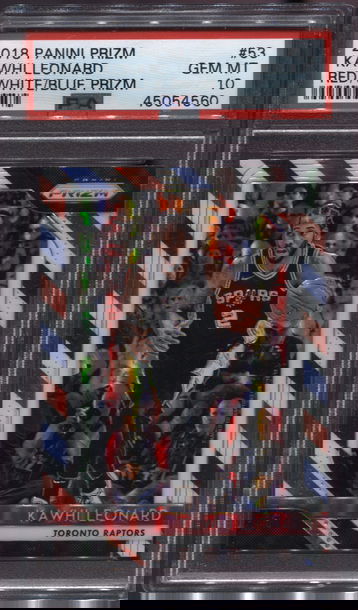 2018 Panini Prizm Kawhi Leonard Red White Blue PSA 10