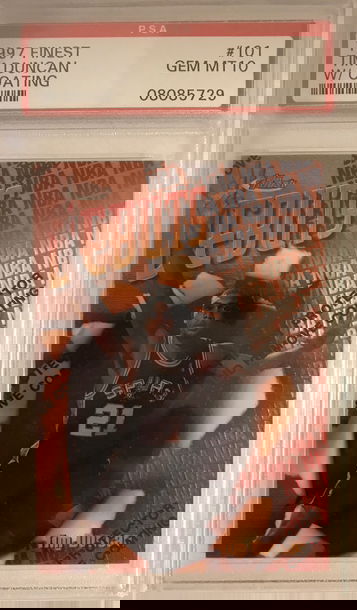 1997 Topps Finest Tim Duncan #101 PSA 10 w/ coating