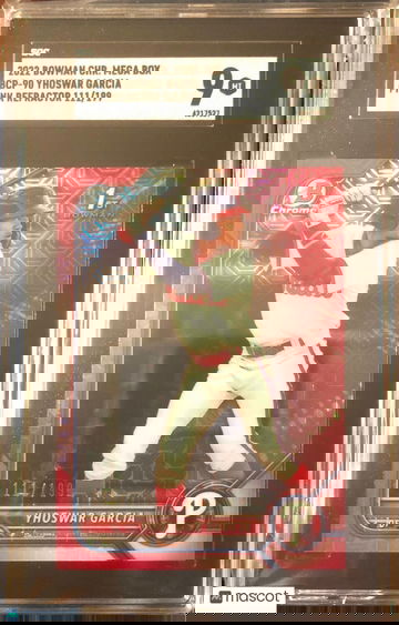 Yhoswar Garcia 2022 Bowman Chrome Mega #BCP-90 PINK Refractor #111/199 SGC 9