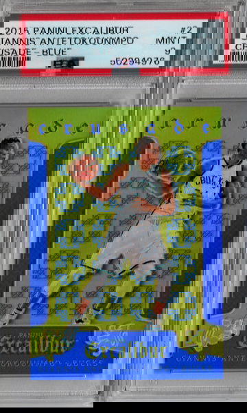 2015 Excalibur Giannis Antetokounmpo Crusade Blue PSA 9