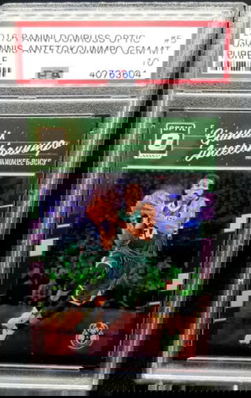 Giannis Antetokounmpo 2016 Panini Donruss Optic Purple Holo Graded PSA Gem Mint 10 Pop 3