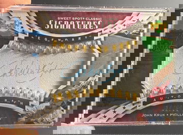 2007 Upper Deck Sweet Spot John Kruk Signatures Auto Gold Stitch /50