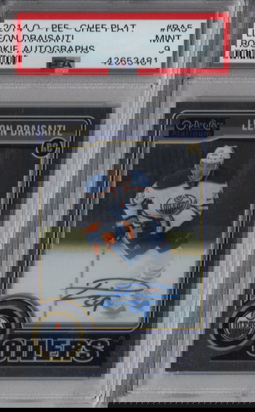 2014 OPC Platinum Rookie Autographs #RA5 Leon Draisaitl RC PSA 9 Mint