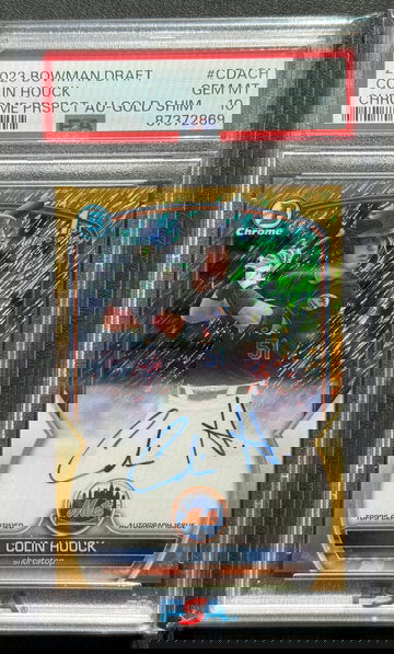 2023 Bowman Draft Colin Houck 1st Bowman Chrome Autograph Gold Refractor PSA 10