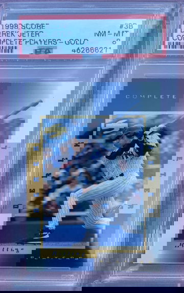 1998 SCORE COMPLETE PLAYERS GOLD DEREK JETER #3B PSA 8 