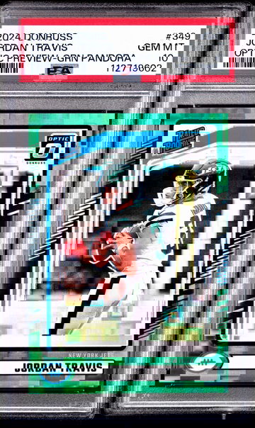 2024 Donruss JORDAN TRAVIS Rookie Optic Green Pandora Prizm /25 PSA 10