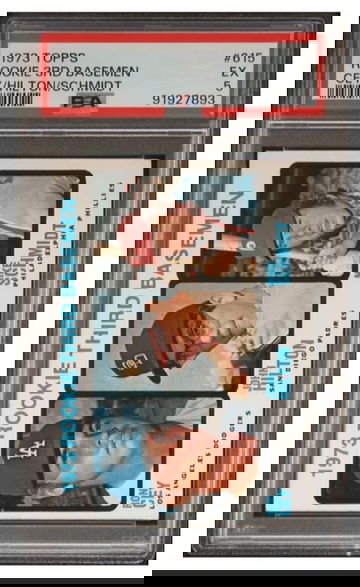 1973 Topps Rookie 3rd Basemen Mike Schmidt Ron Cey John Hilton RC #615 PSA 5