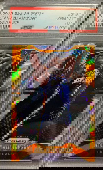 Zion Williamson- ORANGE ICE PRIZM PSA 10