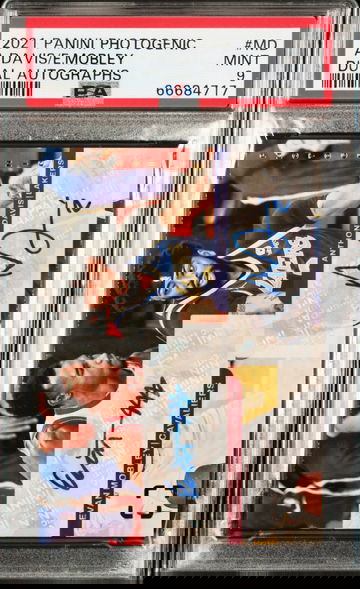 EVAN MOBLEY ANTHONY DAVIS 2021-22 Panini Photogenic Debut Dual Auto PSA 9 Mint