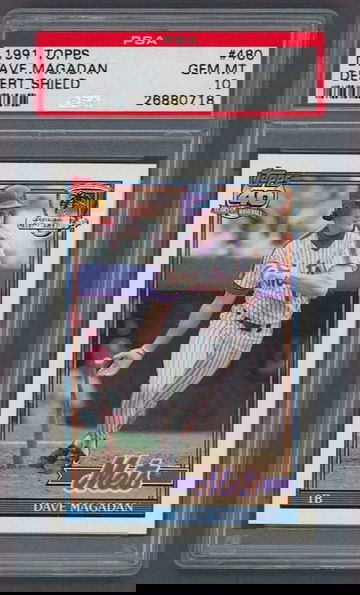  1991 TOPPS DESERT SHIELD DAVE MAGADAN #480 PSA 10 GEM MINT