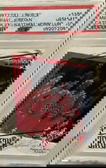 1997 Upper Deck UD Collector's Choice Catch 23 Natural Born Leader 195 Michael Jordan Bulls Jason Caffey PSA 10 Gem Mint