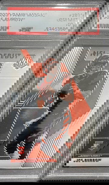 2020 Panini Mosaic Joe Burrow 261 PSA 10