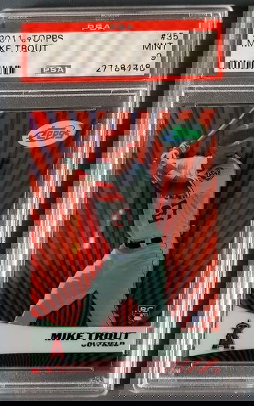 2011 eTopps Mike Trout /999 PSA 9 MINT RC #35 ROOKIE CARD