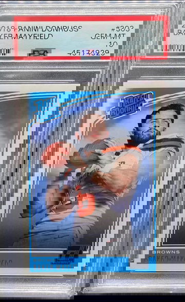 2018 Panini Donruss Baker Mayfield Rated Rookie #303 PSA 10