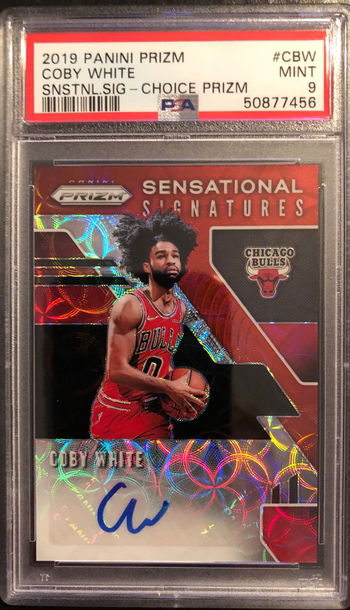 2019 Prizm Coby White Sensational Signatures Choice Prizm PSA 9