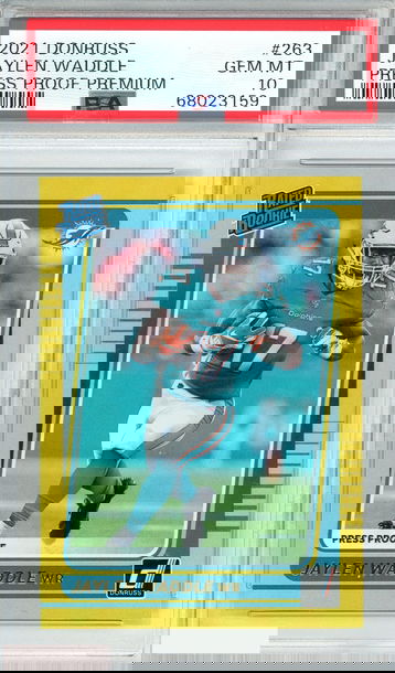 2021 PANINI DONRUSS JAYLEN WADDLE #263 PRESS PROOF PREMIUM PSA 10 GEM MT