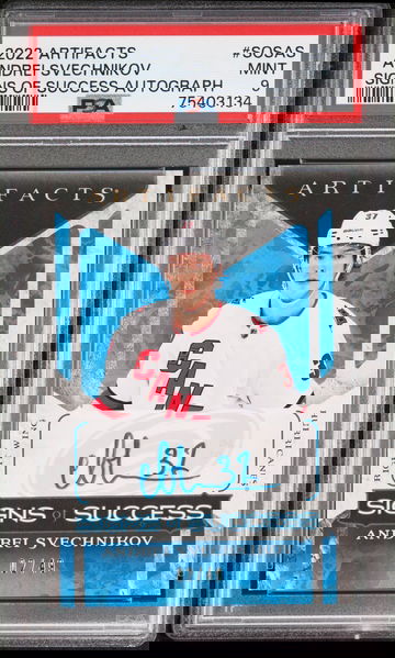 2022 Upper Deck Artifacts Signs Of Success Autographs Andrei Svechnikov PSA 9