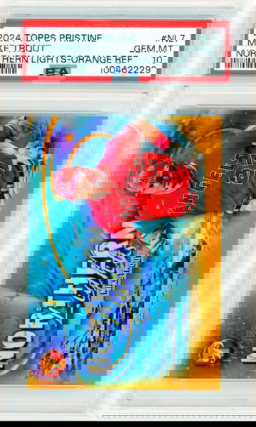 2024 Topps Pristine #NL7 Mike Trout Northern Lights-Orange Refractor PSA 10 GEM MINT!