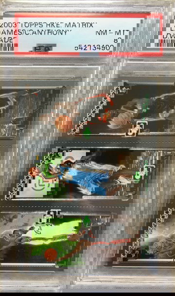 2003 Topps Rookie Matrix Lebron James, Carmelo Anthony, Dwyane Wade PSA 8