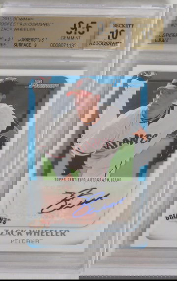 2011 Bowman Prospect Zack Wheeler AUTO BGS 9.5 Gem Mint