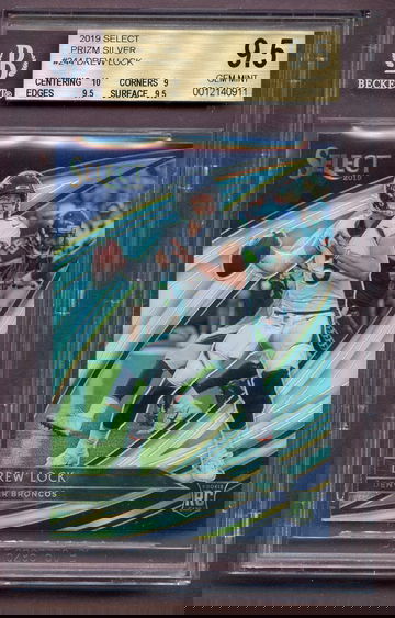 DREW LOCK 2019 SELECT PRIZM SILVER #244 Rookie Refractor BGS 9.5 Field Level