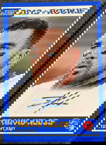 2013 Score Travis Kelce Blue Auto