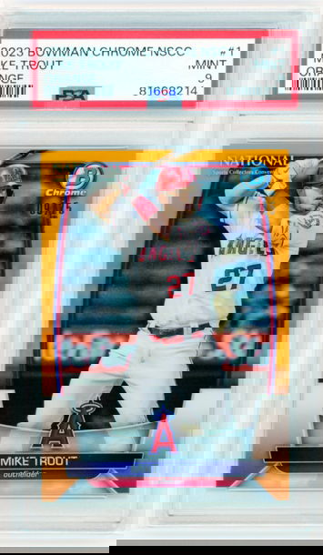 2023 Bowman Chrome NSCC #1 Mike Trout Orange PSA 9 MINT!