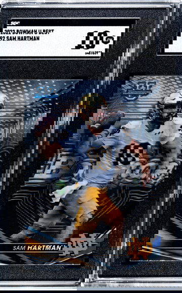 2022 Bowman U Best #92 SAM HARTMAN ROOKIE RC NOTRE DAME WAKE FOREST QB GEM MINT