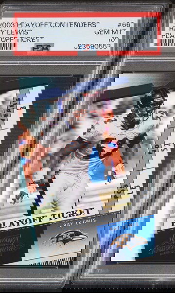 2003 RAY LEWIS PLAYOFF CONTENDERS PLAYOFF TICKET #66 PSA 10 FT.A1.30